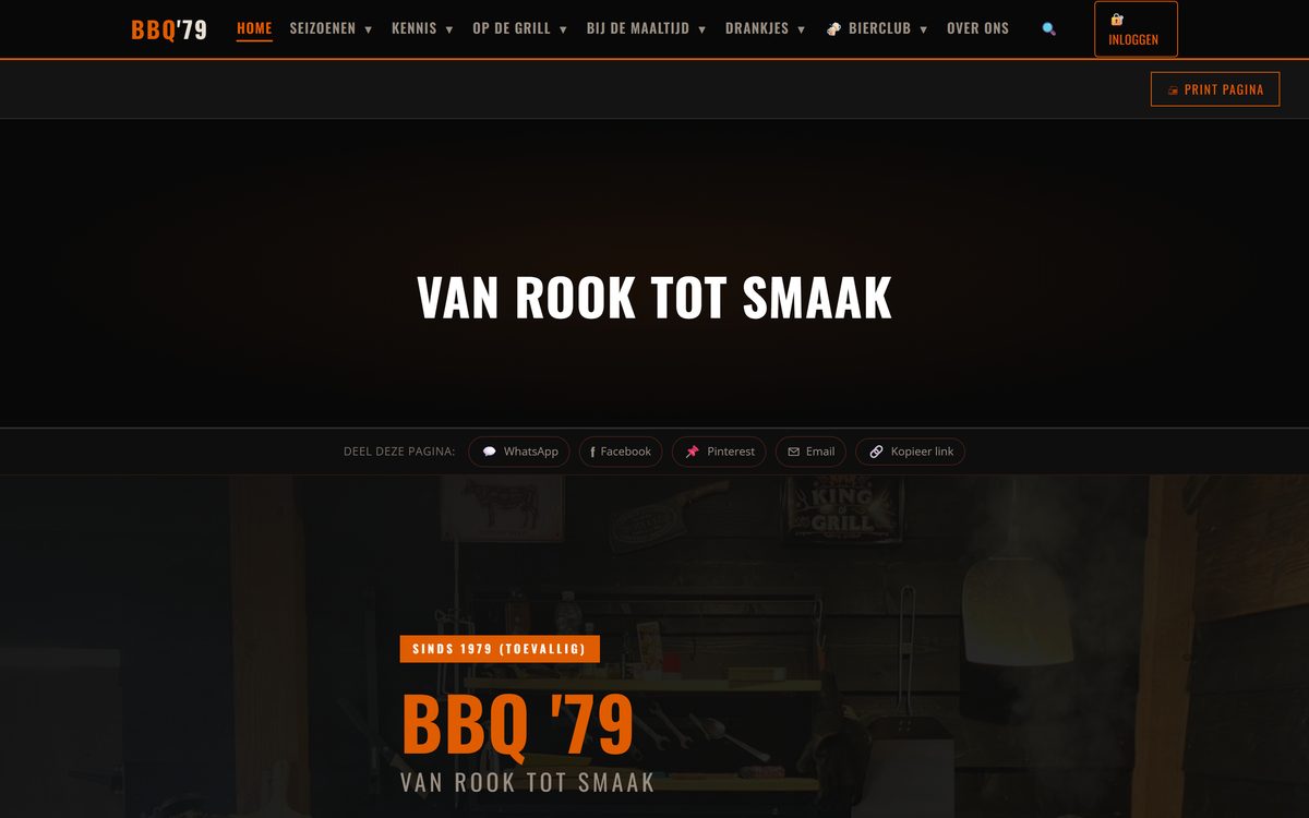 Screenshot van de website BBQ '79 (bbq79.nl)